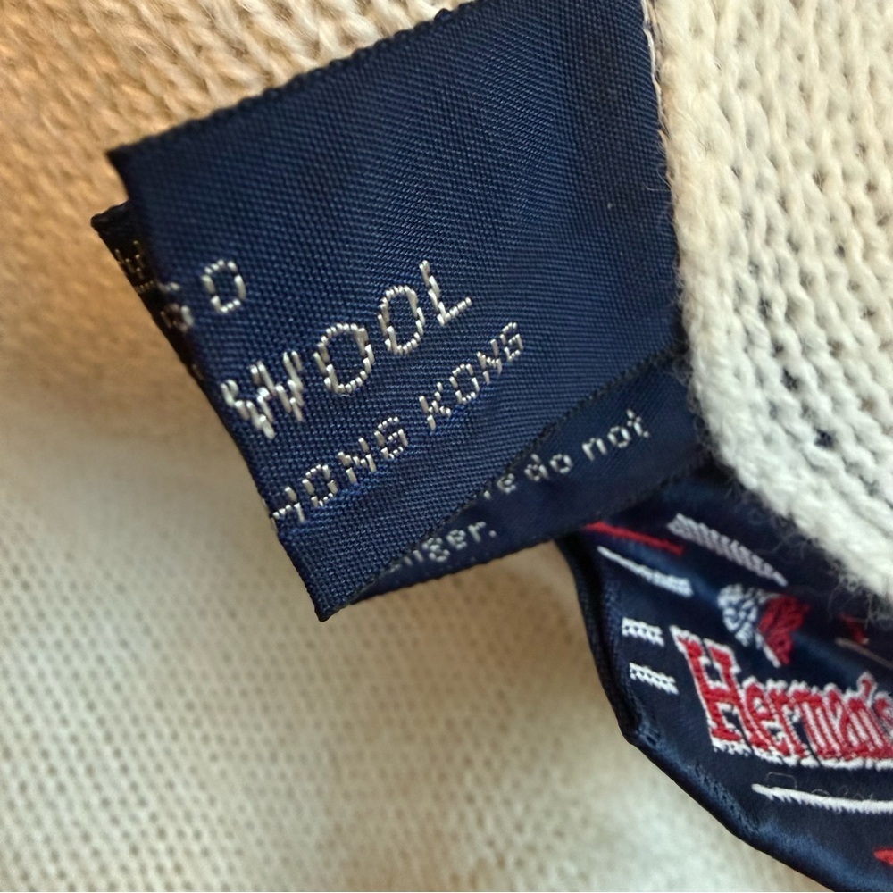 Vintage Herman’s 100% Wool Beanie Pom Pom Ski Hat Retro - Picture 6 of 6
